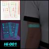 Electric Sound Festival Waterproof Blue Luminous Rainbow Tattoo Stickers