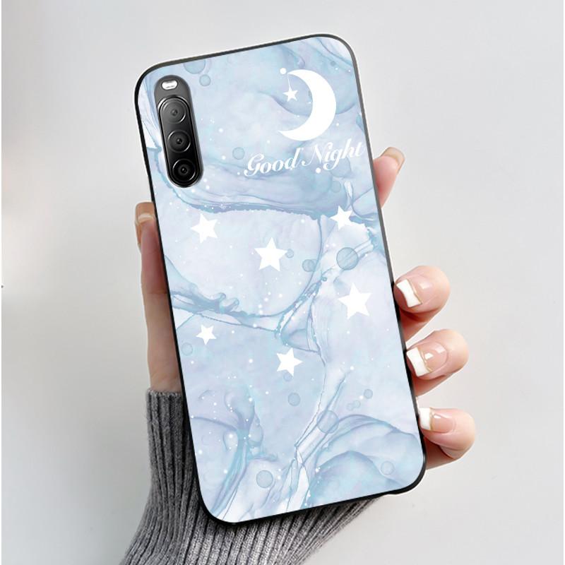 Fodral För Sony Xperia 10 II / 10 III Mobilskal Estetiskt Mode Söt Katt Astronaut Svart Silikon Mjuk Stötdämpande Baksidesskydd