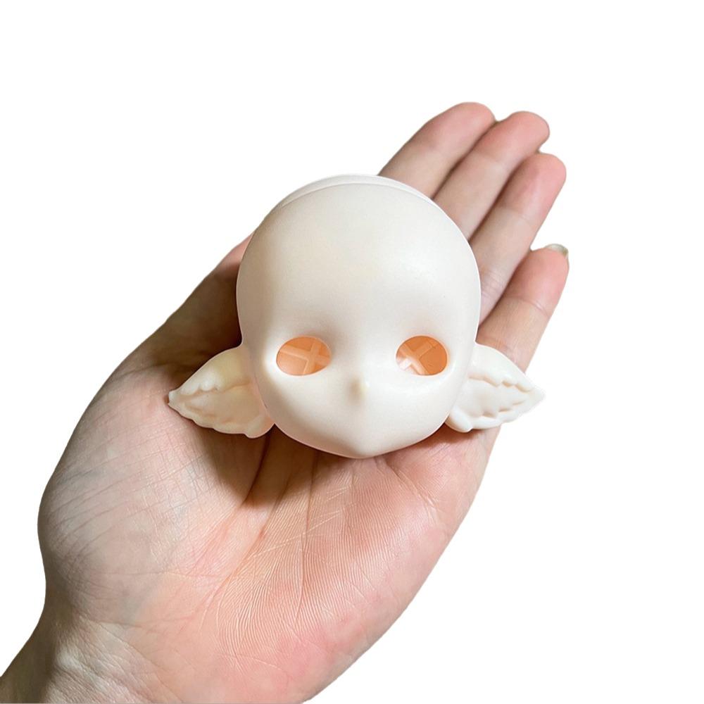 Soft PVC 1/6 MJD Doll Head Half-White Skin BJD Doll's Head No Makeup Doll Head  Practice Makeup