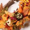 Fall Wreath Eye Catching Unique Artificial Maple Leaf Pumpkin Wreath for Home Front Door Decor