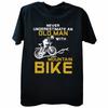 Never Underestimate An Old Unisex With A Mountain Bike T Shirt Bicycle Graphic Cotton Short Sleeve Birthday Gifts TshirtF