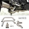 Motorcycle Full Exhaust System Circling Front Pipe Connect for Kawasaki Z650 Ninja 650(Silver)