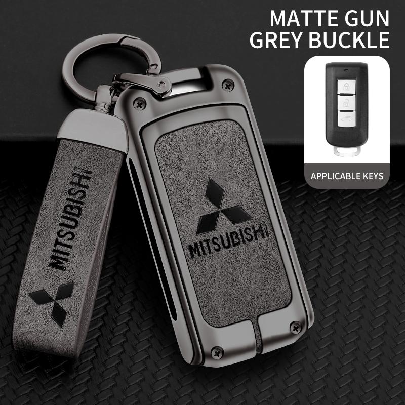 Auto Zinklegierung Schlüssel Etui Tasche Metall Schlüsselhülle für Mitsubishi Outlander Pajero Lancer EX Evolution X Ralliart Asx L200 Triton Colt