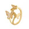 Europäischer & Amerikanischer Stil Kreative Kupfer Diamant Schmetterlingsringe für Damen - Zeigefinger Design