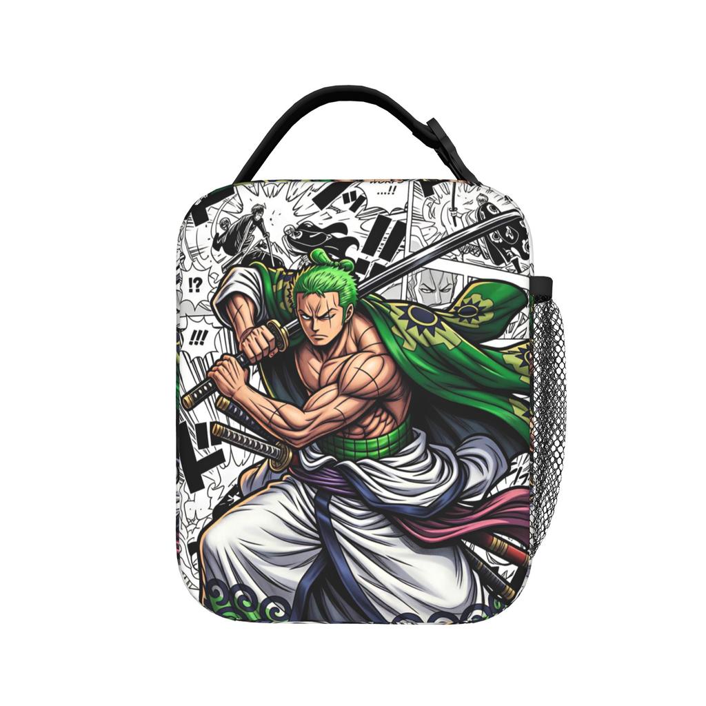 Zoros Wano Manga Panel Style Lunch Bag Fun Lunch Box Outdoor Picnic Convenient Thermal Tote Handbags Oxford Print Cooler Bag