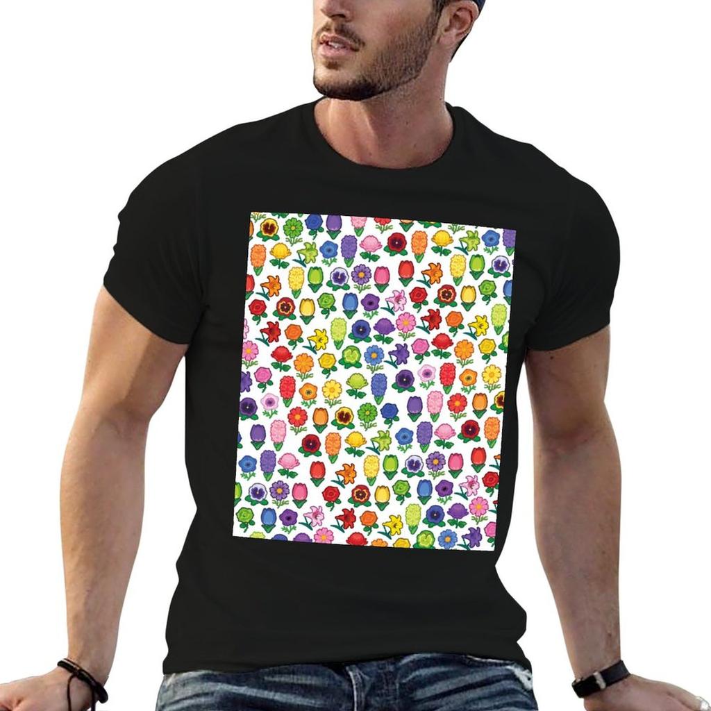Rainbow Flower Power Tshirt Printed T Shirts For Unisex T Shirt Personalised T Shirts For Unisex Graphic Tees Tshirt