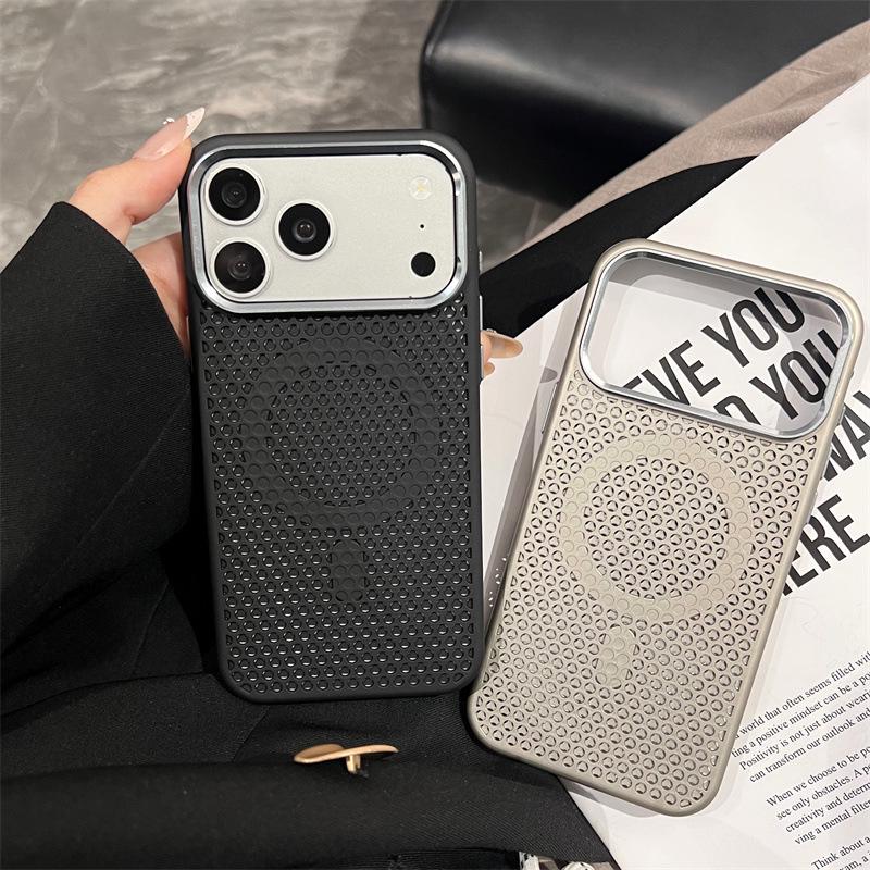 Magnetic Honeycomb Heat Dissipation Phone Case for Apple 17 Pro Max - Drop-Proof, Protective Mesh for 16PM/17P