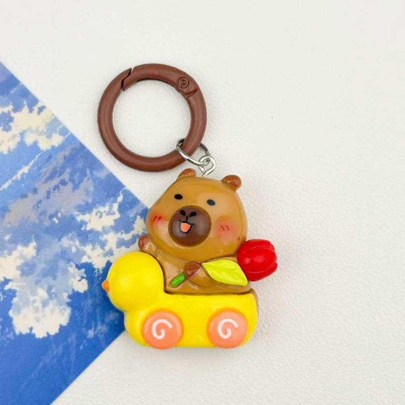 DIY Cute Capybara Keychain: Resin Toy Pendant for Backpacks & Gifts