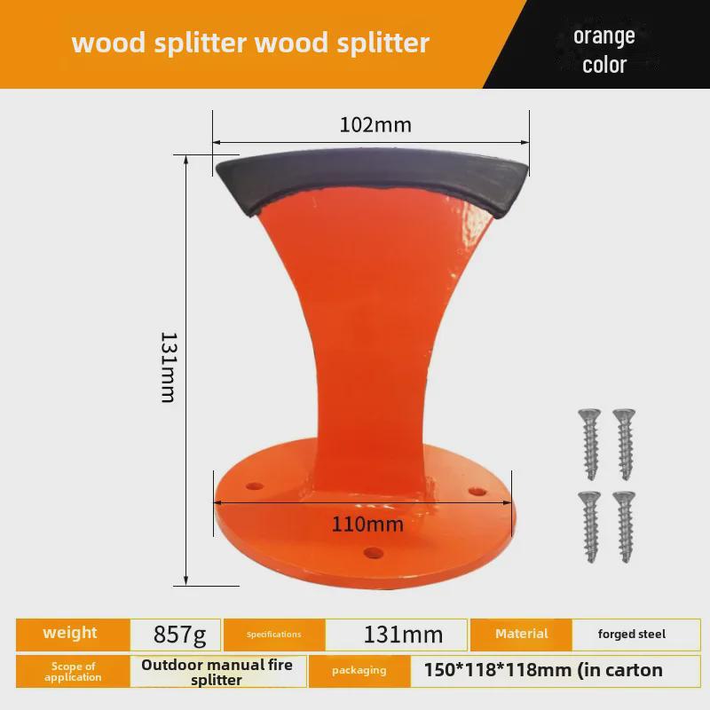 Orange-Black One-Word Manual Wood Splitting Tool