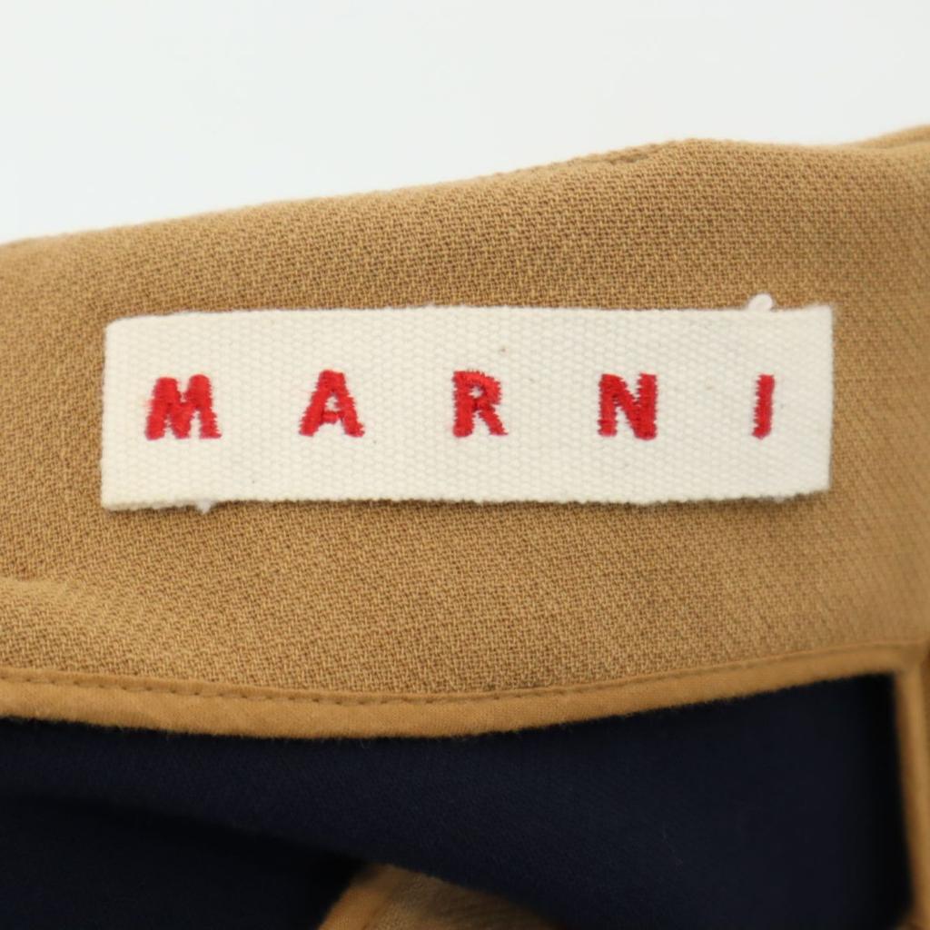Marni Color Scheme Midi Skirt 38 Brown X Navy Back Zip Women Used