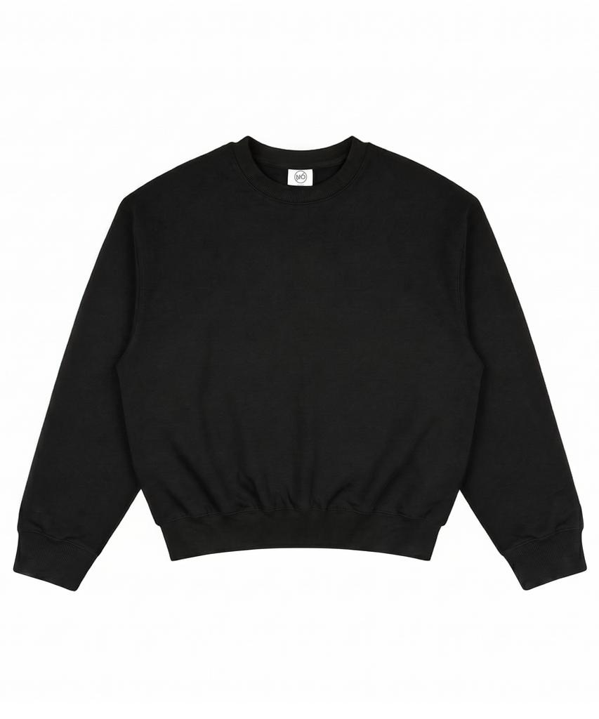 Noming Loose Fit Cropped Easy Sweatshirt - Black