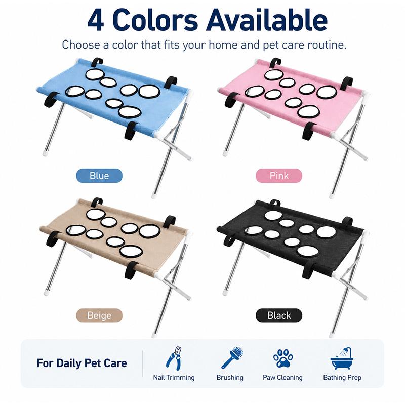 Detachable Pet Grooming Bed Cats Dogs Foldable Fixed Hammock For Nail Trimming  Pet Bath Care Stainless Steel Mesh Frame