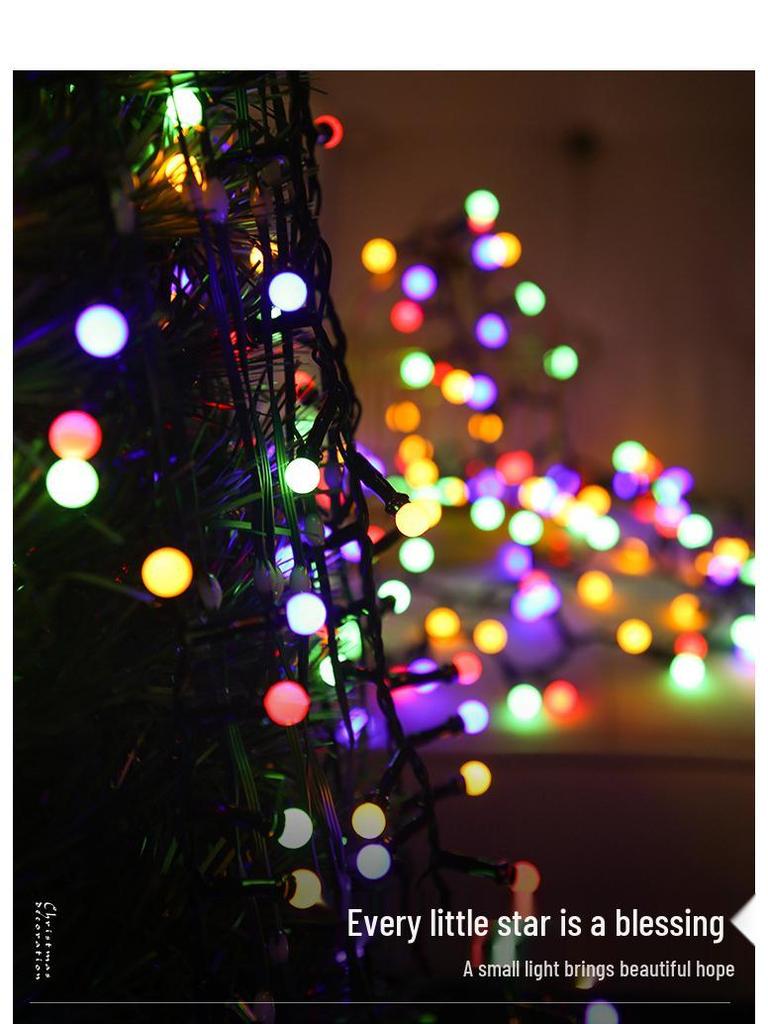 Chibi Maruko-chan Solar-Powered Outdoor String Lights: White and Colored Ball Decorative Lights, Waterproof for Camping and New Year Festivities.