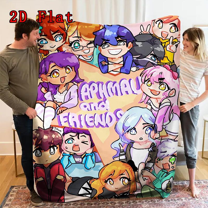 Aphmau and Friends 2D Flat Pattern Flannel Blanket High Quality All Seasons Warmth and Comfort Perfect for Christmas Gifts.DMT0925215