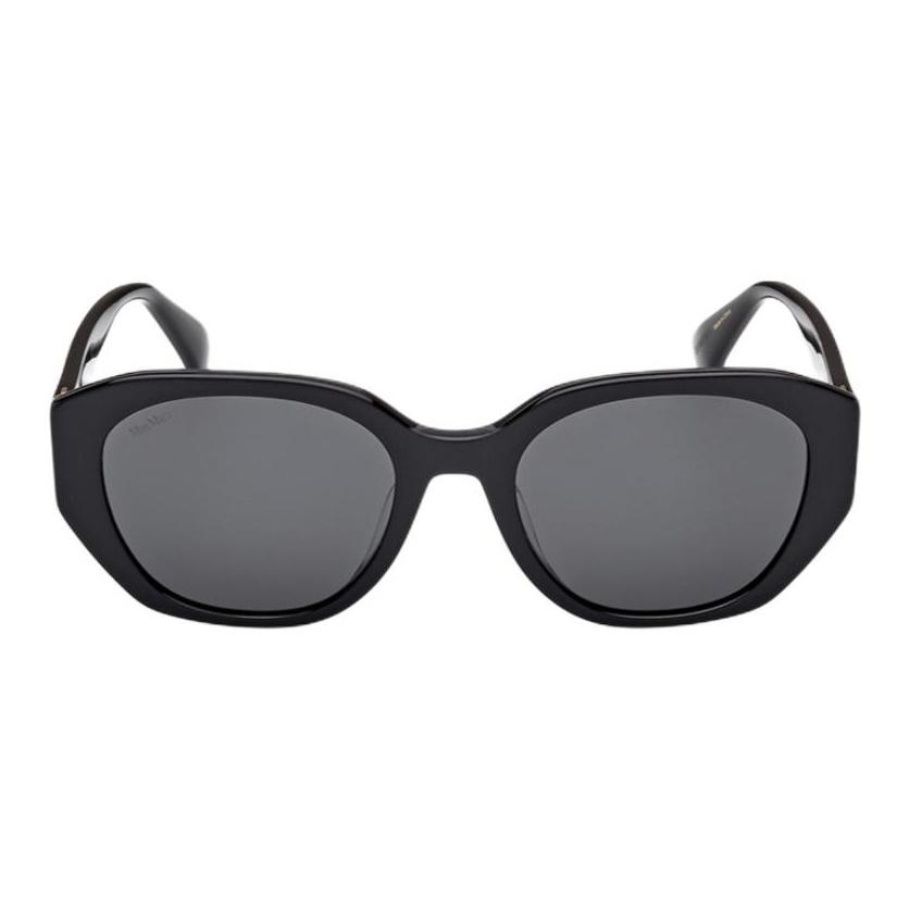 MaxMara Logo Oval Sunglasses Unisex Sunglasses Black MM0156K