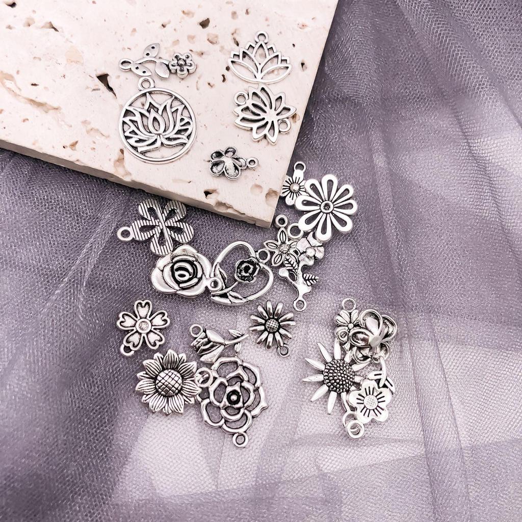 Alloy Flower DIY Jewelry Accessories for Necklace, Bracelet, Key Pendant