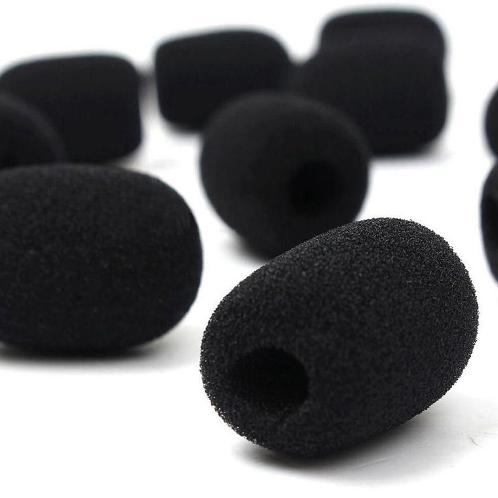 10 stuks/zak Zwarte Spons Schuim Cover Microfoon Headset Windscherm Microfoon Cover Pads