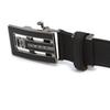 Daks Black Premium European Imported Leather Check Line Automatic Belt