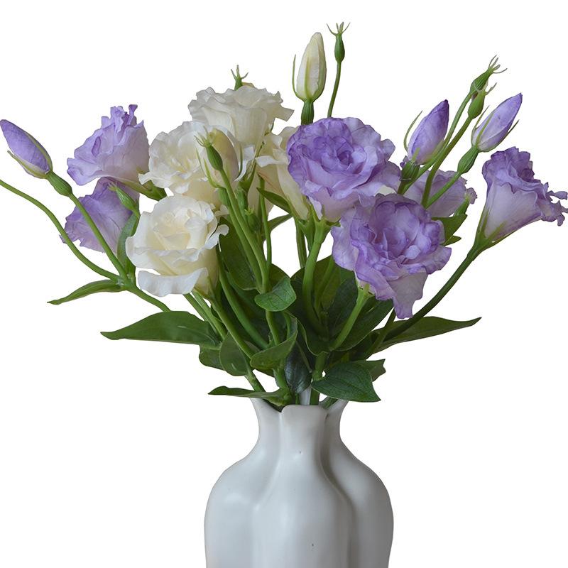 Fiori artificiali 3 teste Platycodon bouquet fiore realistico matrimonio decorazione casa tavolo da pranzo fiore finto oggetti di scena per fotografia