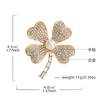 New green zircon four-leaf clover brooch women's high-end blazer high-end corsage clothes collar silk scarf buckle