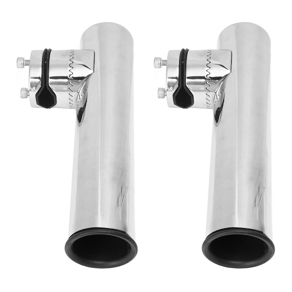 Fishing Rod Holder 316 Stainless Steel 360 degrees  Rotation Adjustable Fishing Pole Clamp for 1in to 1‑1 4in Rail