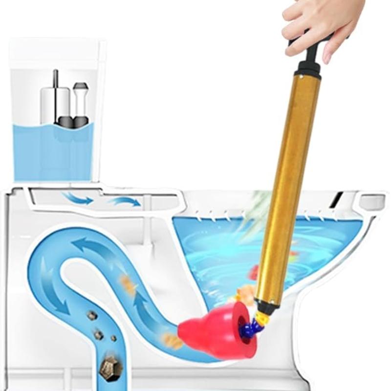 High Pressure Pneumatic Toilet Plunger Fast Unclogging Tool For Bathroom Sink Shower Drainages Elastic Rubber Seal Head