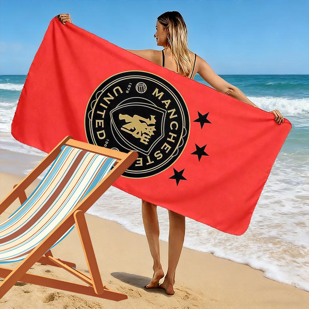 Red Manchester United Towel Beach Towel Quick-drying for Travel Outdoor Sports Jogging Beach and Swimming