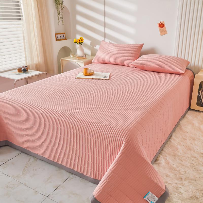 Class A Washable Cotton Linen Bedspread & Skirt Set - Quilted, Thickened, Machine Washable, 3-Piece
