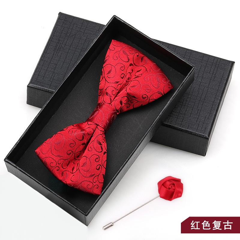 Bow Tie Men'S Wedding Groom Best Man Red Suit Shirt British Brothers Korean Bow Women'S Gift Box