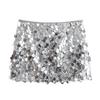 Women's Sequin Skirt High Waist Sparkly Bodycon Mini Skirt Glitter Stretchy Short Party Night