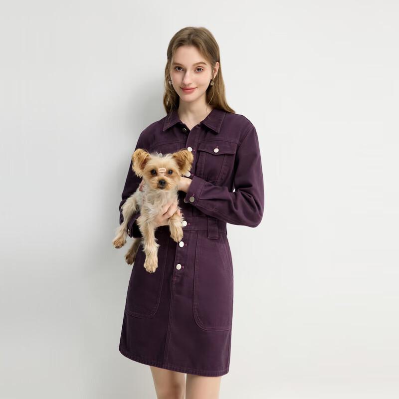 Qiushui Yiren 2025 Spring Simple Collared H-Line Dress