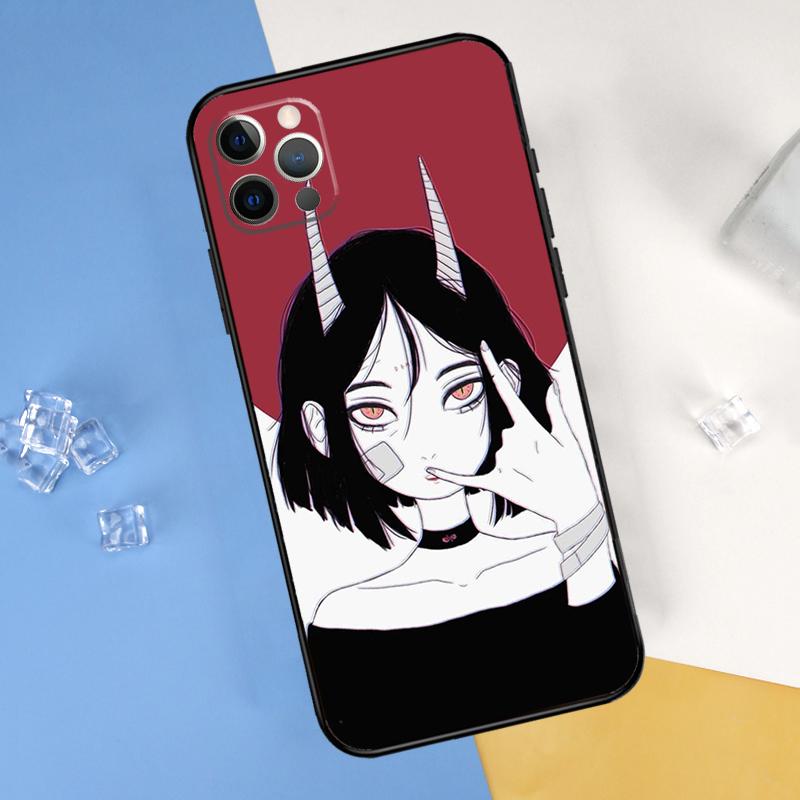 Devil Girl Woman Phone Case For iPhone 16 Pro Max 16e 12 13 Mini 11 14 15 Pro Max XR 15 16 Plus Cover Shell
