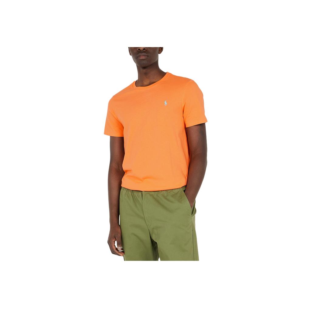 Polo Ralph Lauren Solid Color Slim Fit Crew Neck Short Sleeve T-Shirt Men Tops Orange 710671438-406