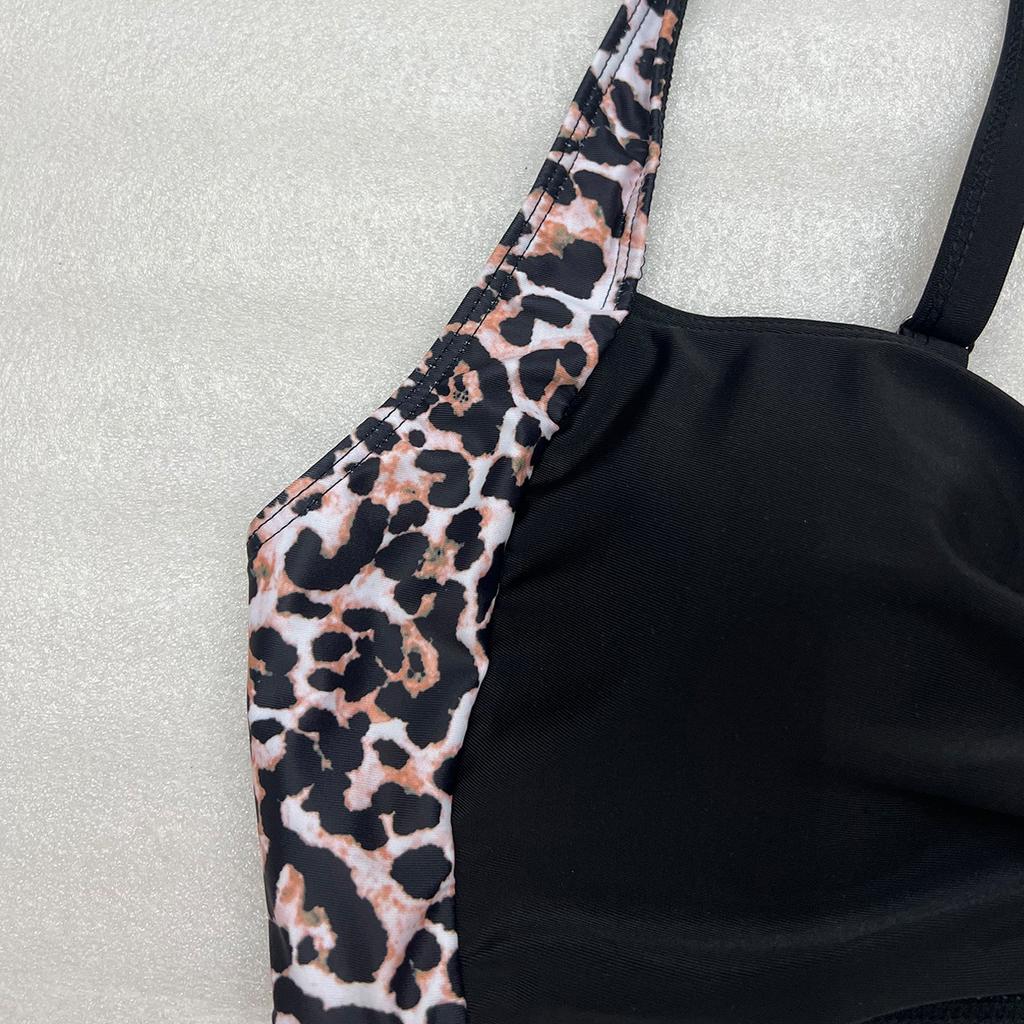 Multicolor Colorblock Split Tight Briefs Swimsuit Push-up Sexy Underwear Set