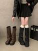 Temperament Versatile Thick-soled Heightening Boots 2025 Autumn New Pants Boots Spice Girl American Big Head Boots Women