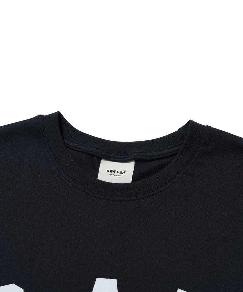 RAW LAB Raw Signature Flocked Short Sleeve Tee (Navy)