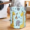 1pc Safari Animals Design Laundry Basket, Round And Foldable, Space-Saving Hamper for Clothing And Miscellaneous Items, Storage Bin for Bathroom, Bedr