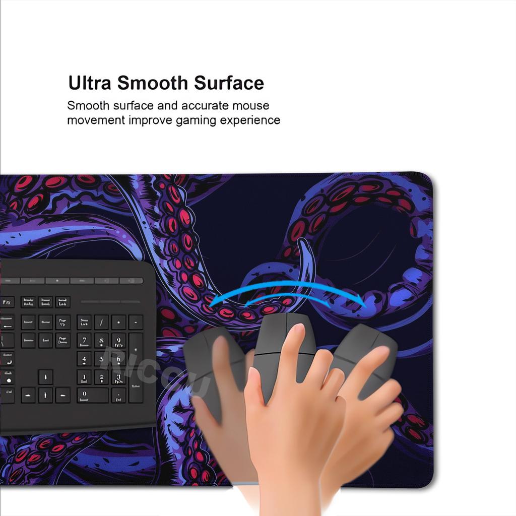 Oktopus Meeresungeheuer Punk Mauspad Groß Gamer Tastatur Schreibtischmatte Computer Gaming Matte XXL Erweitert 30x60cm Büro PC Zubehör