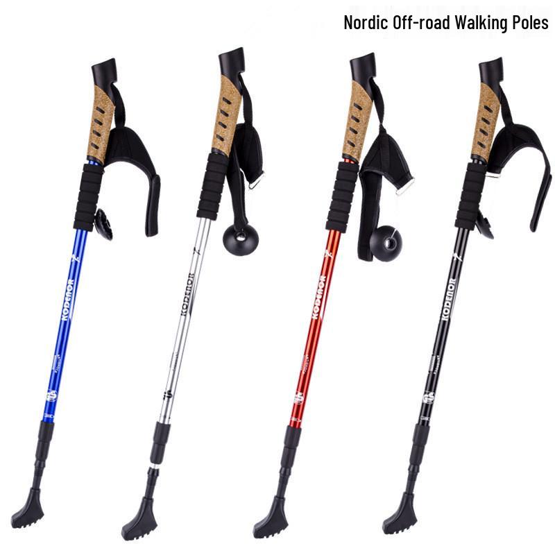 Nordic Off-road Telescopic Trekking Pole: Three-section Walking Stick for Hiking & Elderly