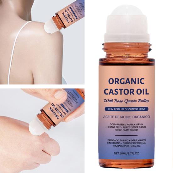 Gül Kuvars Masaj Toplu Hint Yağı Rulosu, 50ml Doğal Saç & Vücut Bakım Yağı Kirpikler, Saç Büyümesi & Kaşlar, Saç Derisi Besleyici Yağ