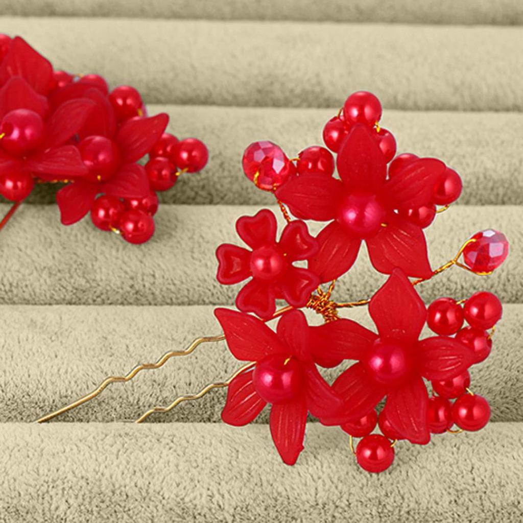 U-Form Brautschmuck Blume Kunstperle Hochzeit Haarnadel Clip Party Kopfbedeckung