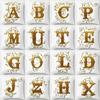45*45Cm European Gold 26 Letters Pillowcase Digital Printed Peachskin Home Texile Pillowcase Home Decorative Sofa Cushion Cover