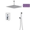 Polished Chrome 16 inch Big Rain Shower Faucet Single Handle Concealed Bath Shower Set with Handshower Brass Spout Wall Mounted