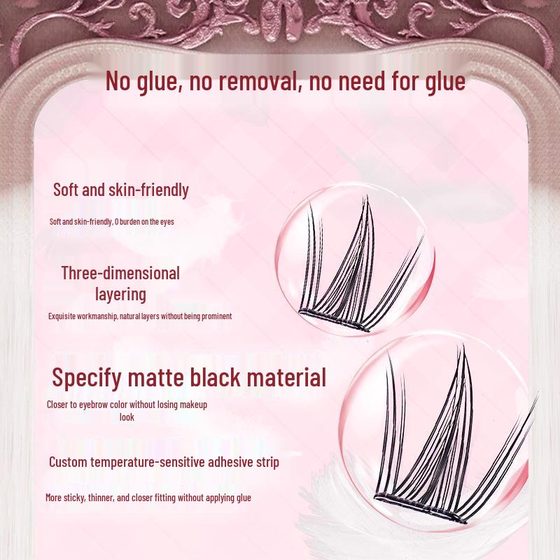 Glue-Free Self-Adhesive Sunflower Eyelashes: Natural, Realistic Manga & Barbie Style for Easy Use.