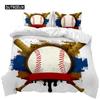 Baseballová sada povlečení Baseballová pálka Povlečení pro děti Dospívající 3D Baseballové sporty Dvojlůžko Queen King Size Polyesterový povlak na přikrývku