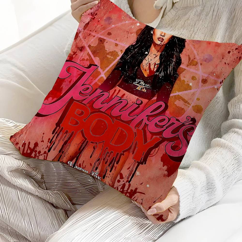 

Pop Movie Jennifer Body Pillow Covers Cartoon Sofa Decorative Home Double-sided Printing Short Plush Cute Cushion Cover 12x12Inch