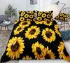 Yellow Flower Duvet Cover Set Sunflower Bedclothes Sunflower Fields With Sunset Printed Botanical Flowers Polyester Bedding Set