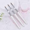 Metal Nail Art Brushes Silver 2, 4, 6 for 3D Carving Crystal Nail Design, Gel Nail Painting Tool