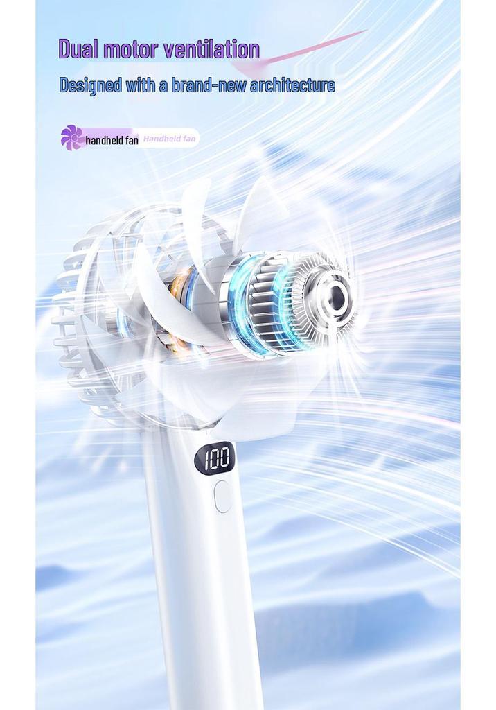 Handheld Mini Cold Compress Fan with Double Blades and Carabiner