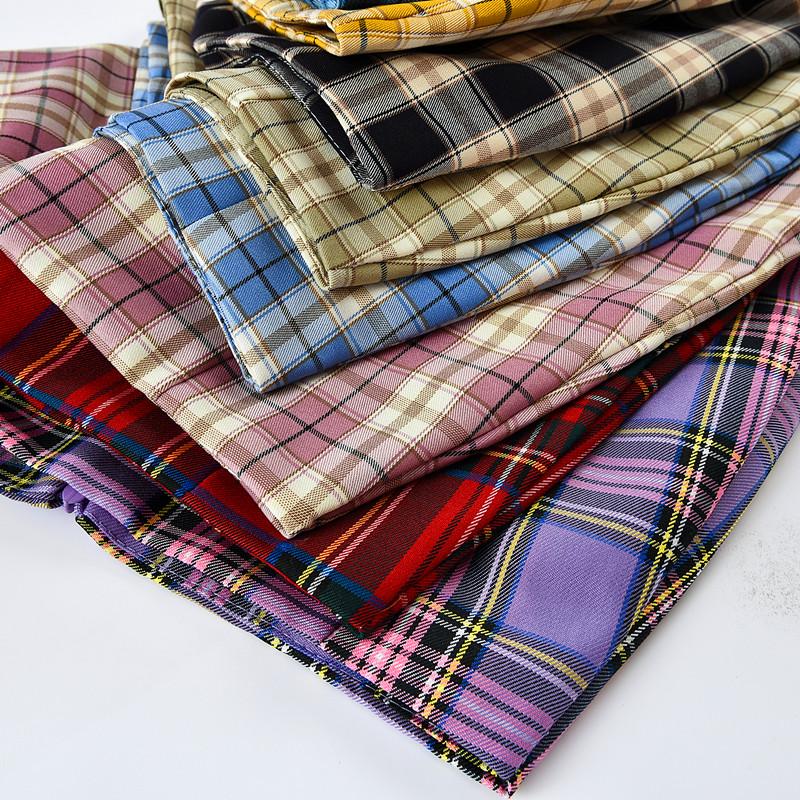 Süße Mädchen Student Mini Plaid Rock Frauen Hohe Taille Grid Split Kurze Röcke Mit Shorts